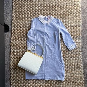 Ted Baker London Baby Blue Currie mini dress lace collar size 2